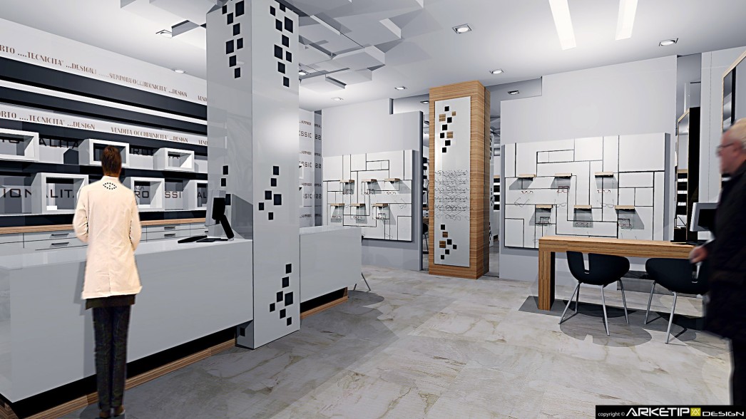 progettazione negozio Ottica Concept 3
